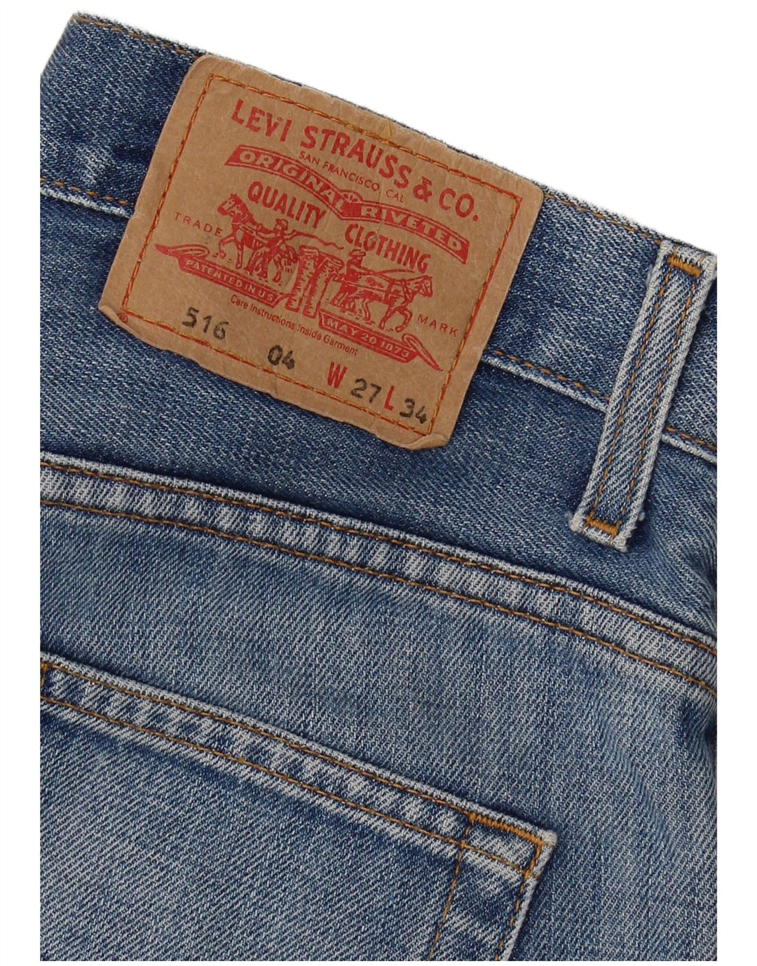 Jeans Levi's Uomo 516 Cropped W27 L25 Blu