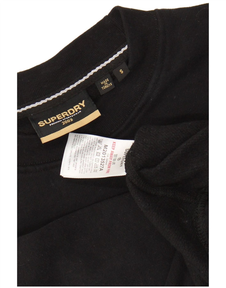 Felpa grafica da uomo SUPERDRY Maglione piccolo cotone nero