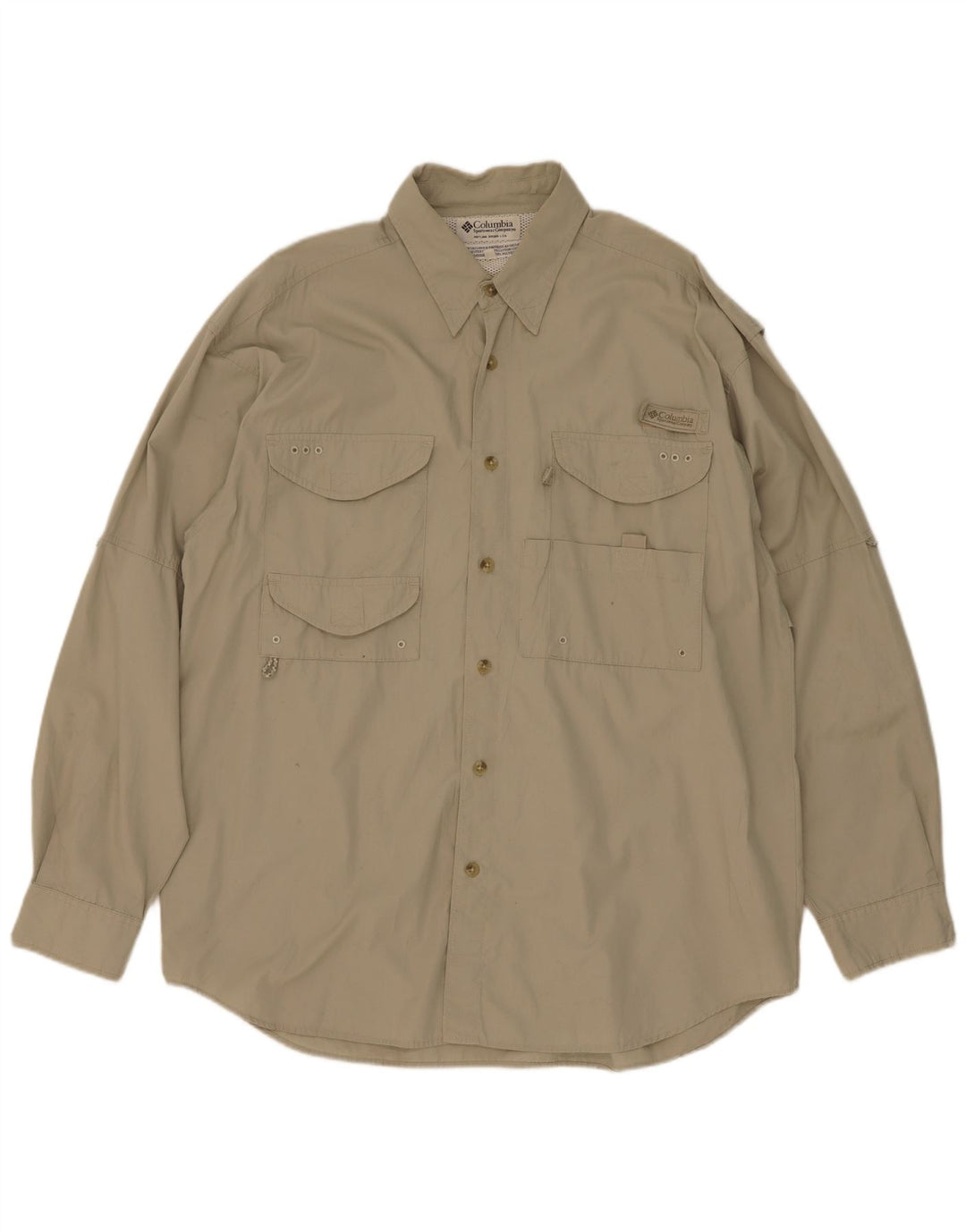 Camicia da uomo Columbia in cotone kaki medio