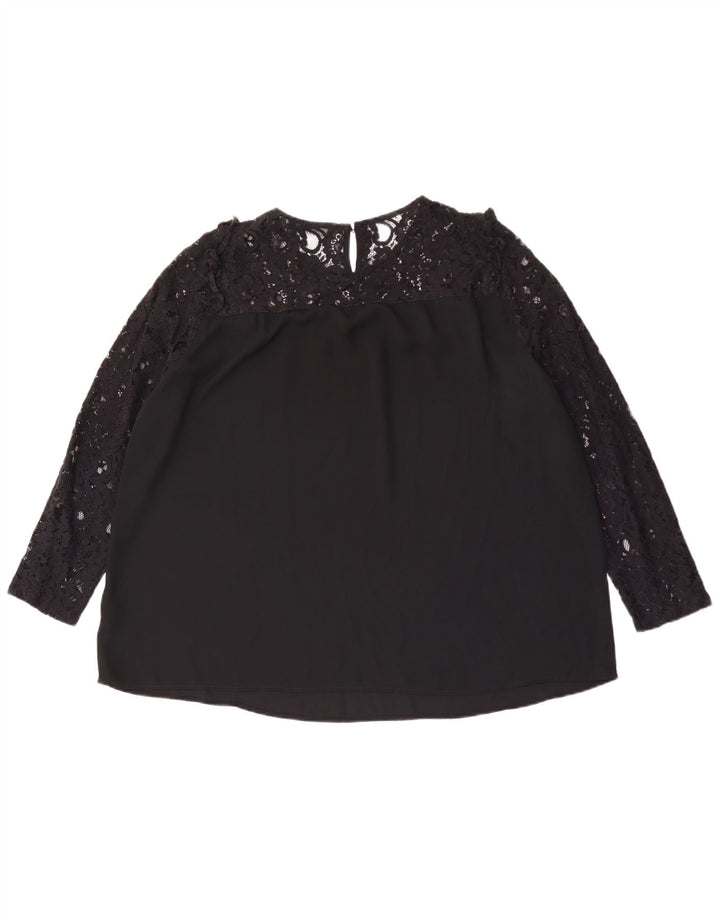 Marks & Spencer Camicetta oversize a maniche lunghe da donna UK 16 Large Nero