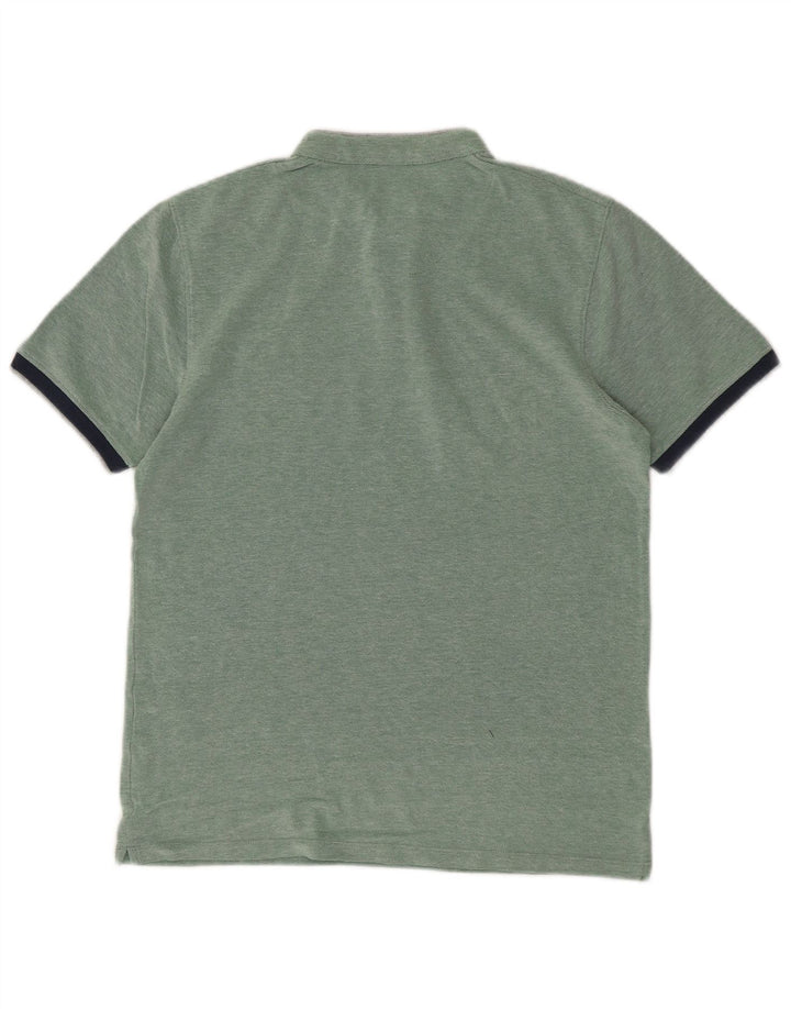 JACK & JONES Mens Polo Shirt Medium Green Cotton