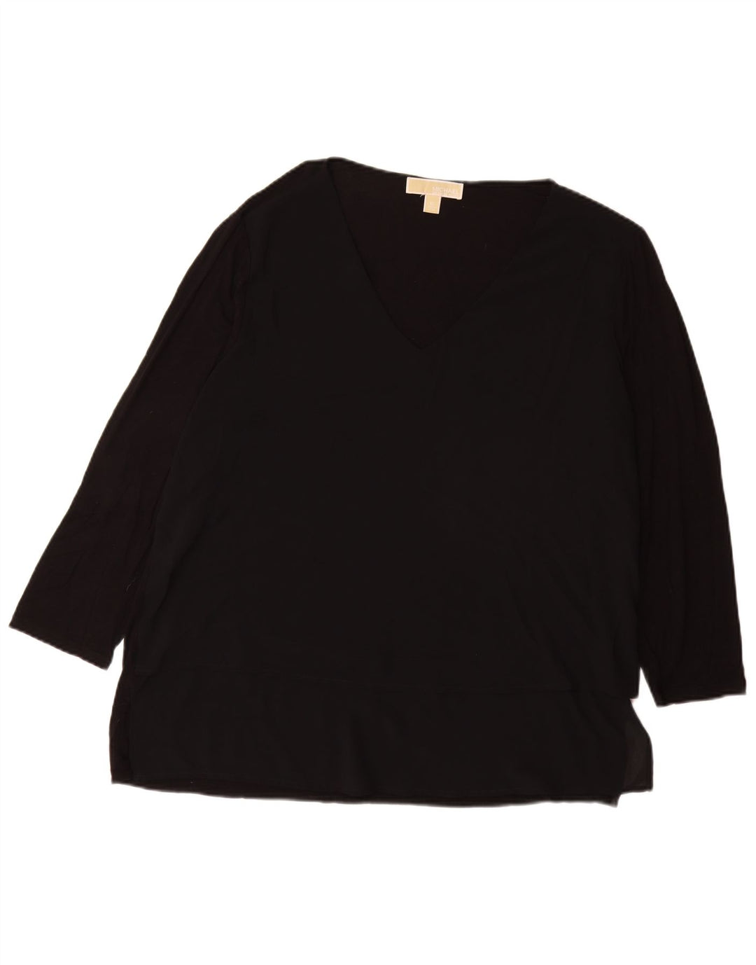 MICHAEL KORS Top da donna manica 3/4 UK 18 XL nero sintetico