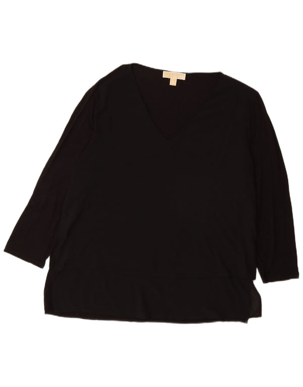 MICHAEL KORS Top da donna manica 3/4 UK 18 XL nero sintetico