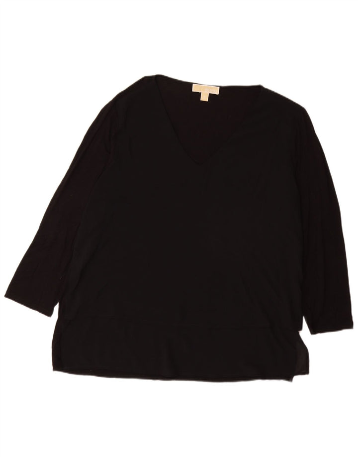 MICHAEL KORS Top da donna manica 3/4 UK 18 XL nero sintetico