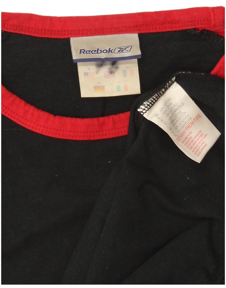 T-shirt Reebok da uomo Top Small in cotone color block nero