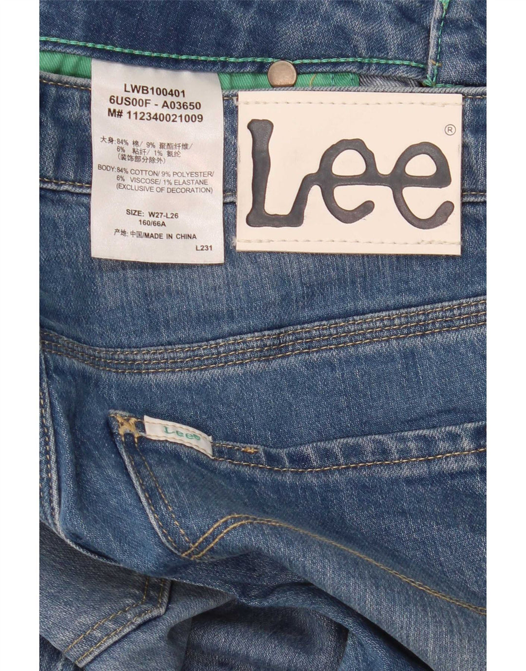 Jeans slim effetto invecchiato Lee da donna W27 L26 cotone blu