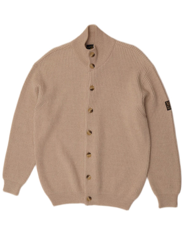 Maglione cardigan da uomo Navigare grande lana merino beige