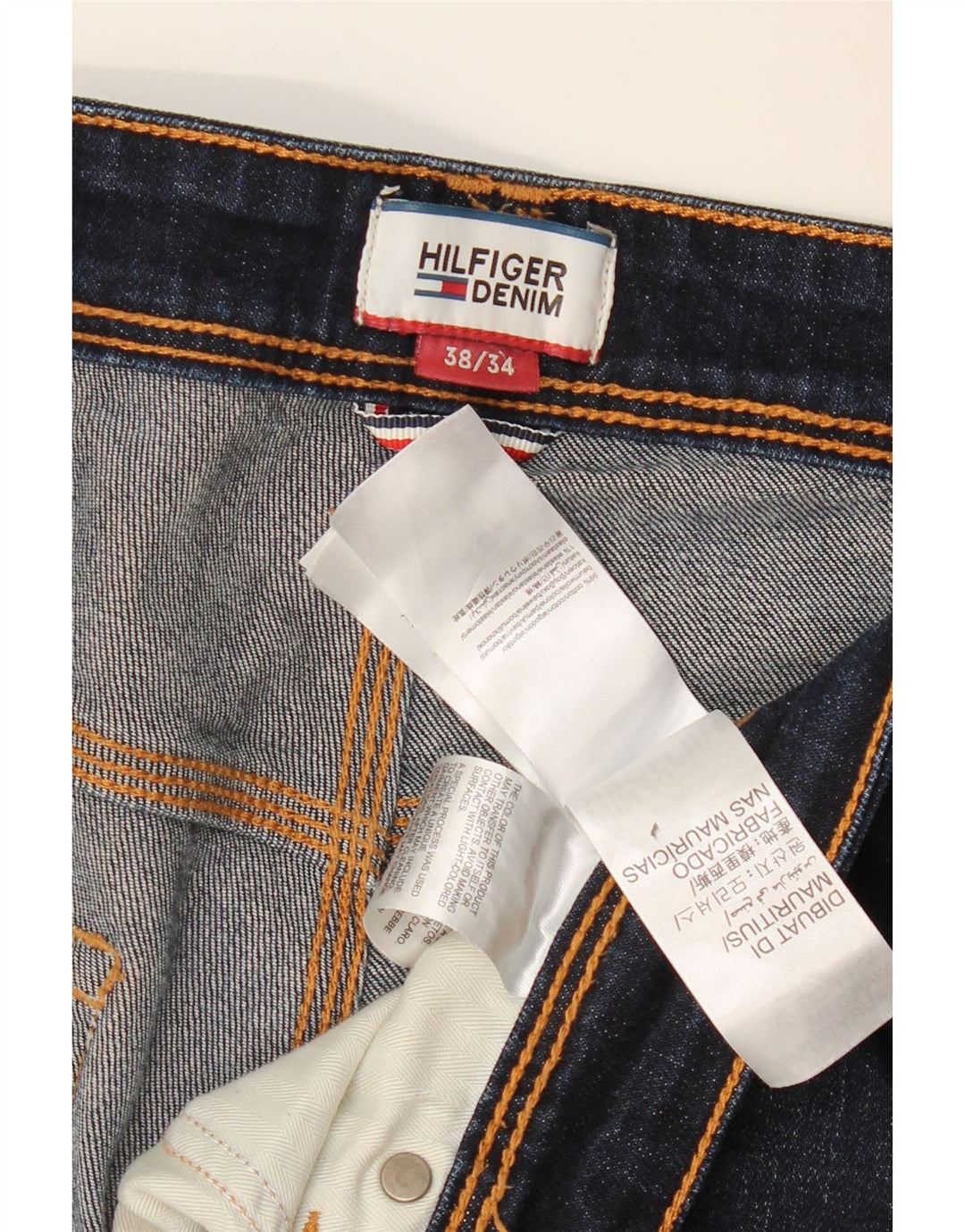 Jeans bootcut da uomo Tommy Hilfiger W38 L34 cotone blu navy