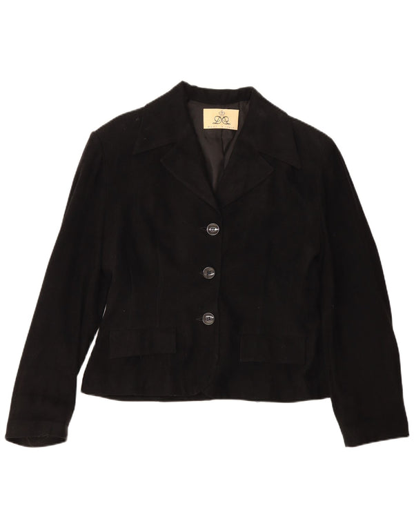 Giacca blazer vintage da donna a 3 bottoni IT 48 XL viscosa nera