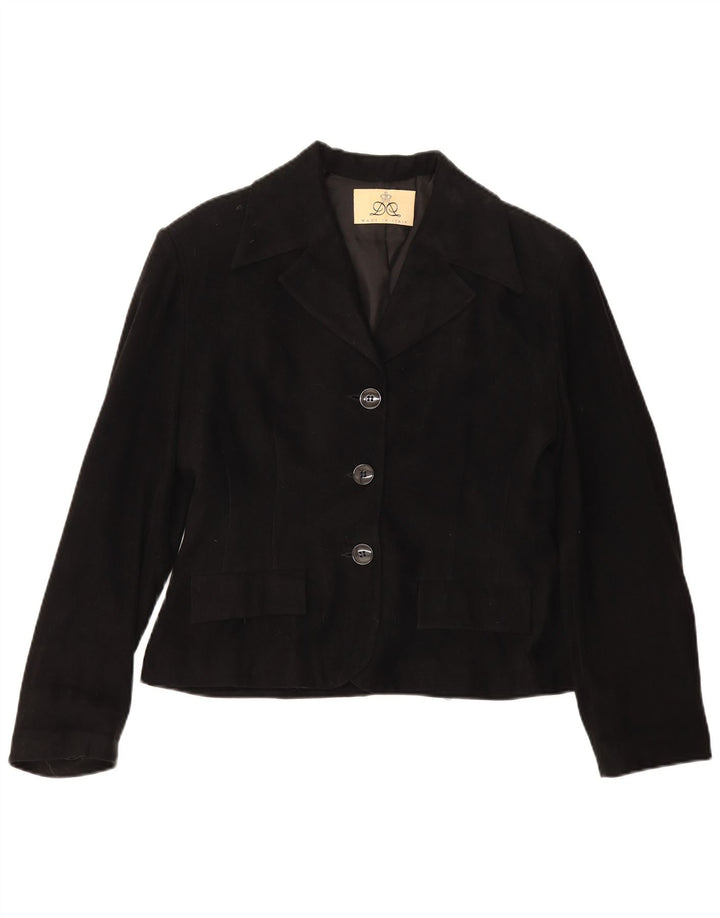 Giacca blazer vintage da donna a 3 bottoni IT 48 XL viscosa nera