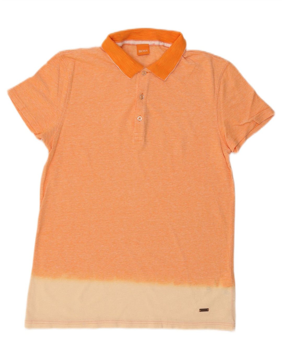 Polo da uomo HUGO BOSS in cotone color block arancione medio