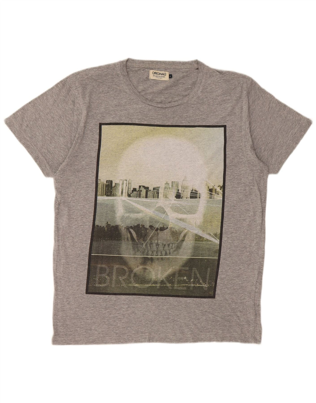 Jack & Jones T-shirt grafica da uomo grande grigia