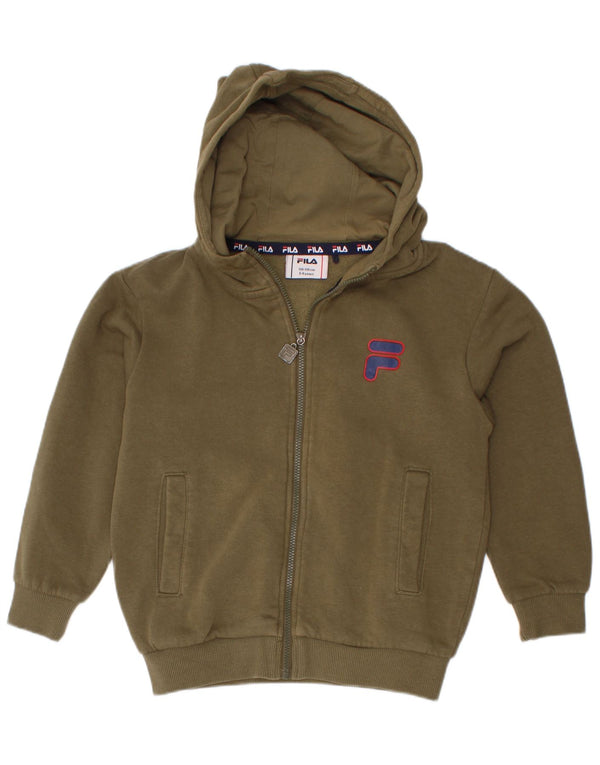 Maglione con cappuccio e zip per ragazzi Fila 5-6 anni color kaki