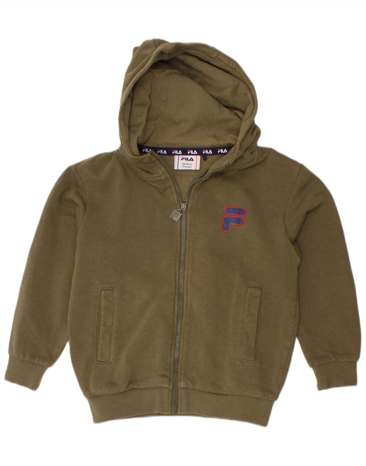 Maglione con cappuccio e zip per ragazzi Fila 5-6 anni color kaki