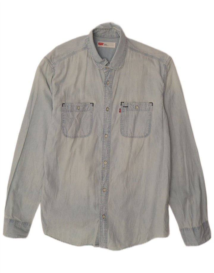 Camicia Levi's da uomo vestibilità standard in denim di grandi dimensioni in cotone blu