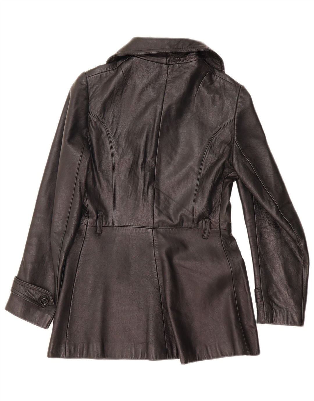 Giacca in pelle vintage da donna UK 8 piccola nera