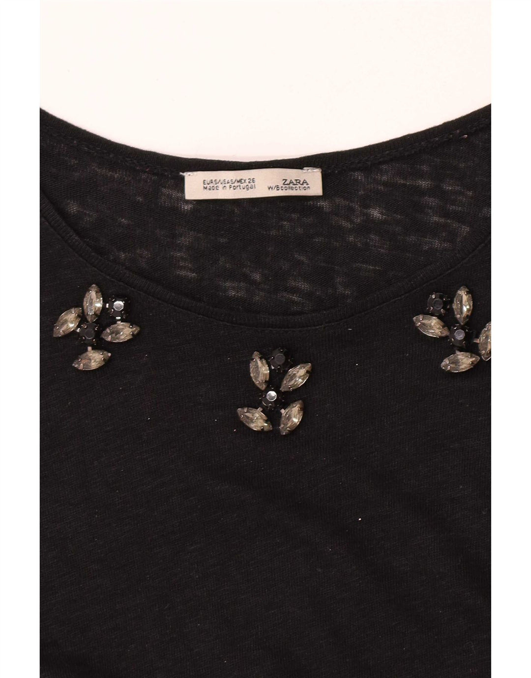Top Zara Donna Manica 3/4 UK 10 Small Nero