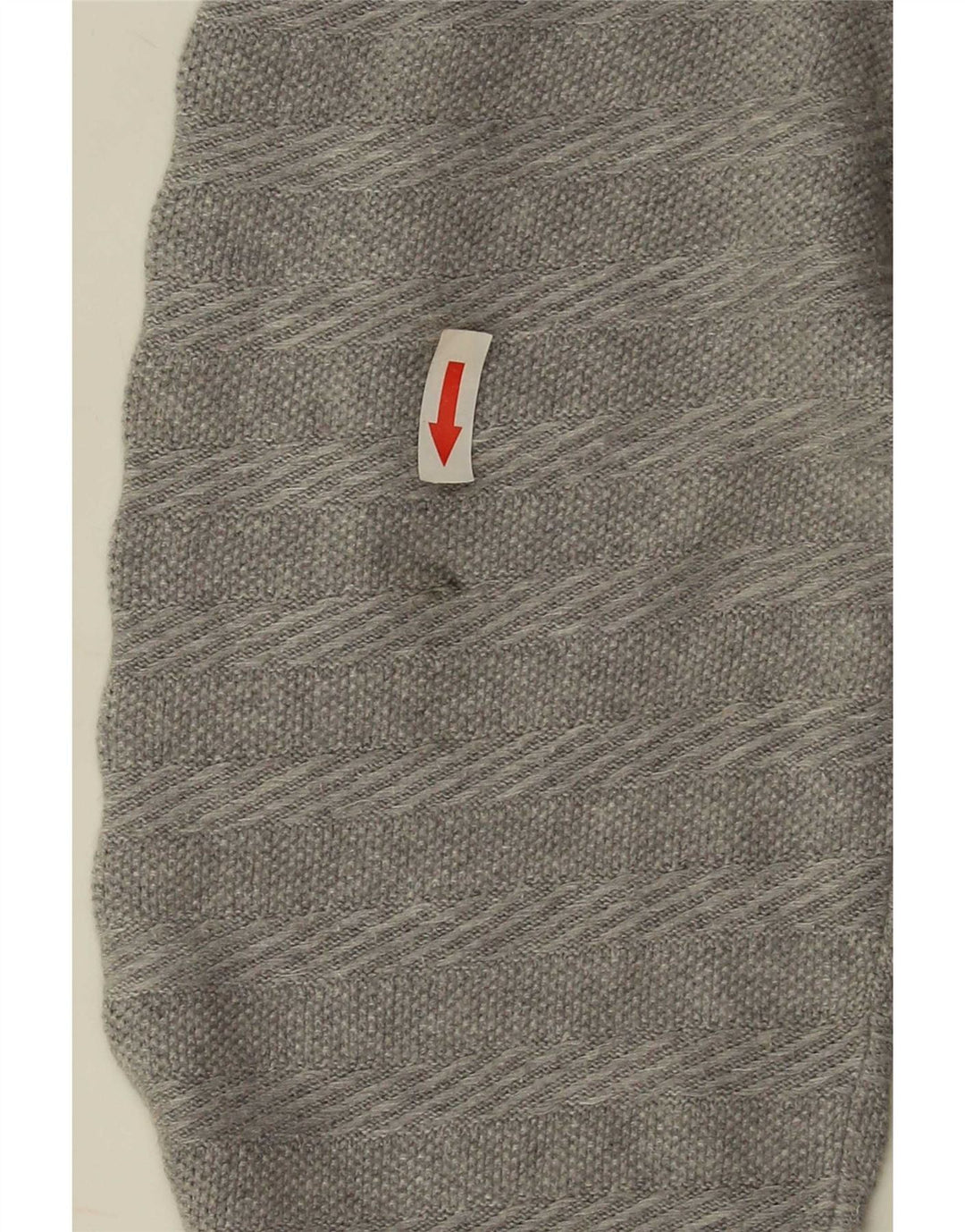 Massimo Dutti Maglione da uomo con bottoni e collo XL in cotone a righe grigie