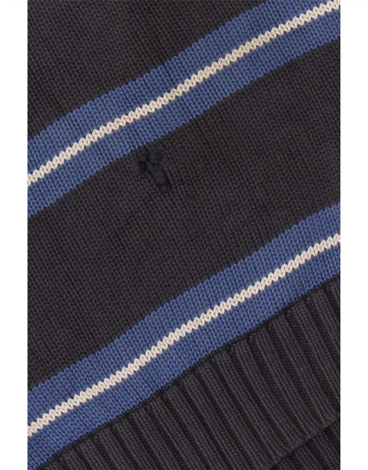 Maglione Zara da uomo con scollo a V, righe grandi grigie