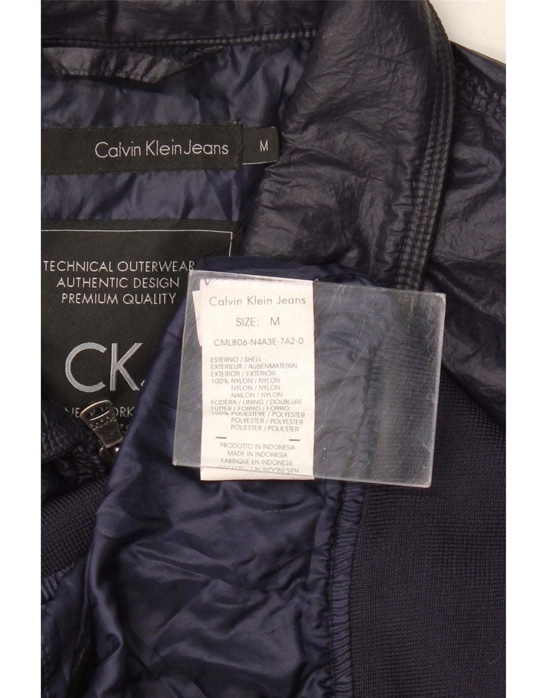 CALVIN KLEIN JEANS Giubbotto bomber da uomo UK 38 Medio Nylon blu navy