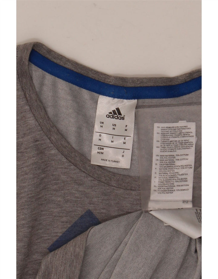 T-shirt grafica da uomo ADIDAS Top in cotone mélange grigio medio