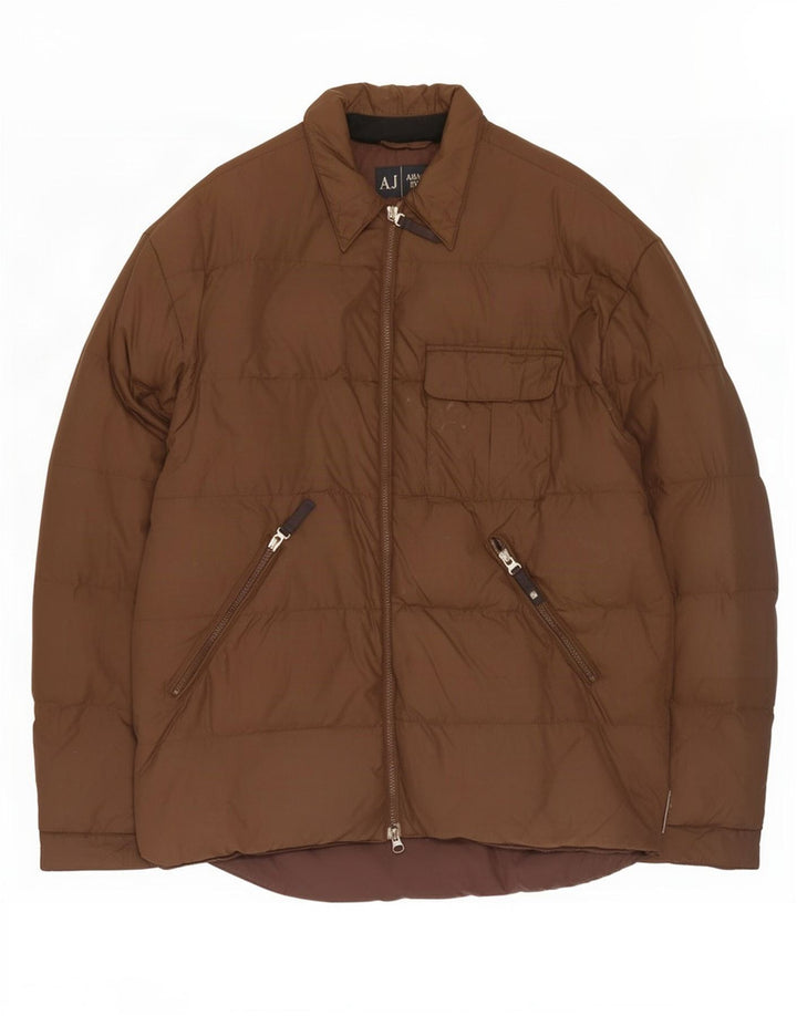 Giacca imbottita da uomo Armani UK 44 2XL Poliammide marrone