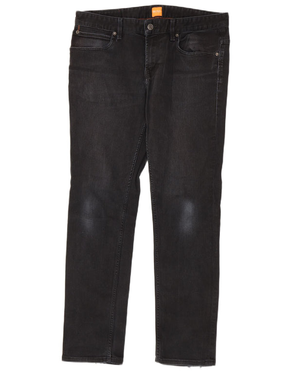 Jeans slim da uomo Hugo Boss W34 L32 cotone nero