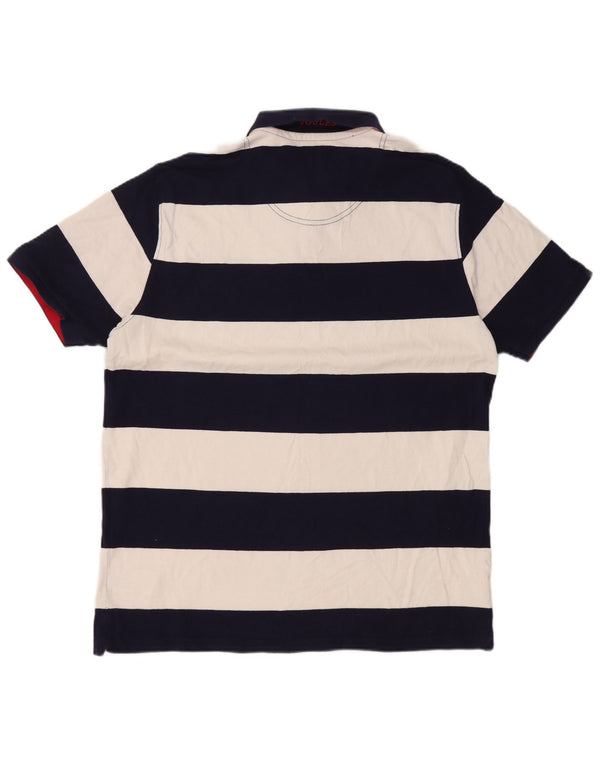 Polo da rugby da uomo Joules grande in cotone a righe blu navy