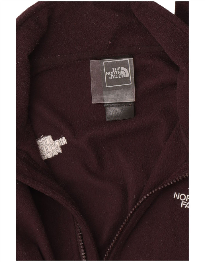 THE NORTH FACE Giacca in pile foderata da donna UK 10 Small Bordeaux Poliestere