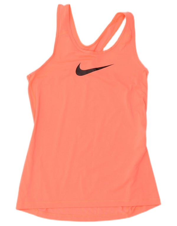 Canotta grafica Nike Dri Fit da donna UK 12 poliestere rosa medio