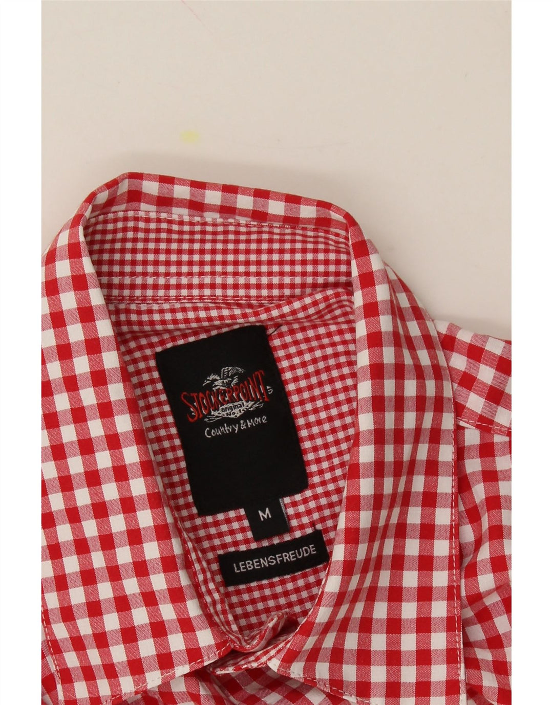 STOCKERPOINT Mens Shirt Medium Red Gingham Cotton Vintage Stockerpoint and Second-Hand Stockerpoint from Messina Hembry 