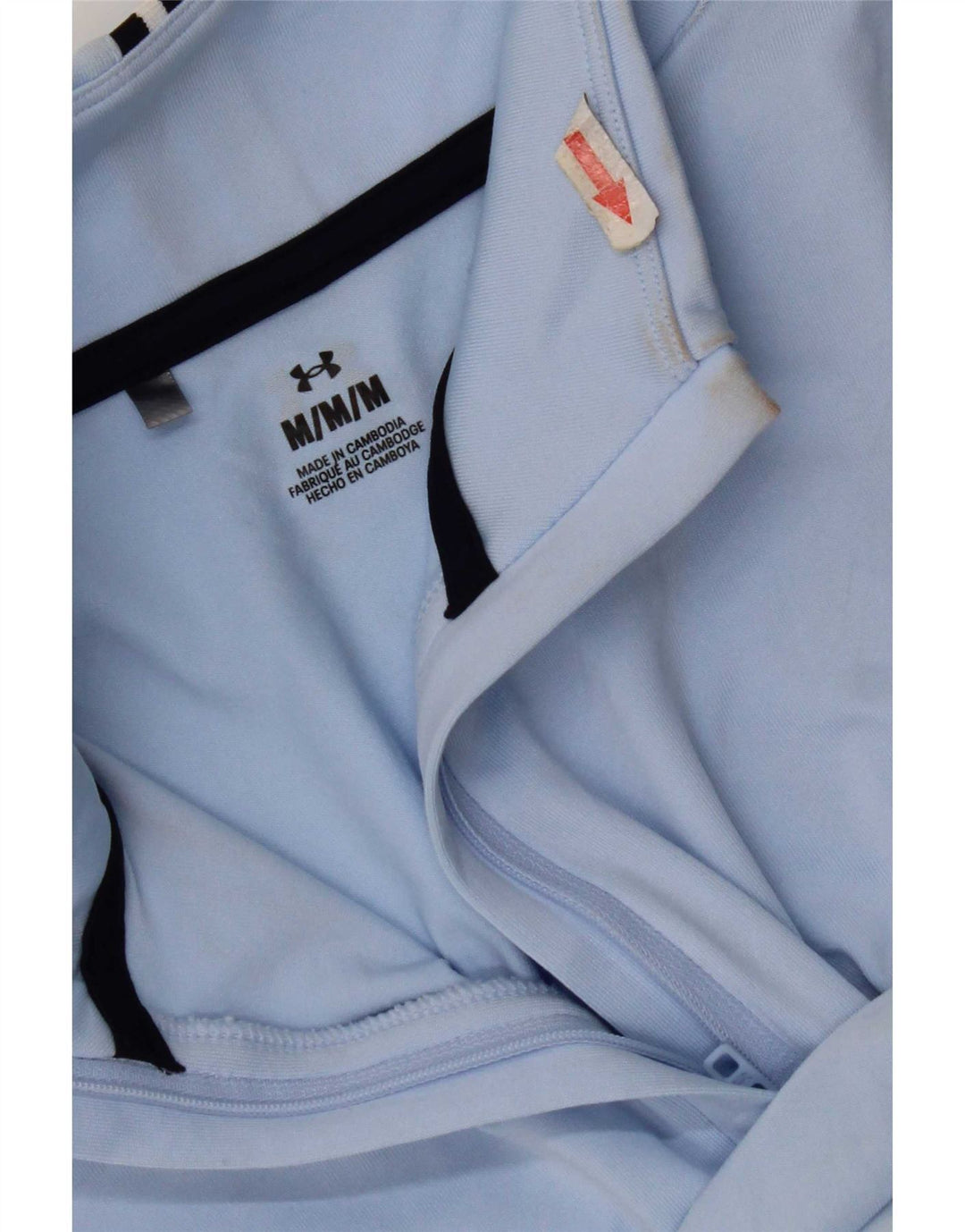 Maglia da ginnastica Under Armour da donna con collo e zip, UK 12, blu medio