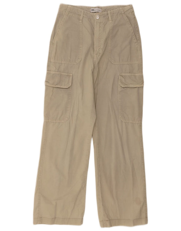 Pantaloni cargo larghi da donna Zara EU 36 XS W26 L28 Beige