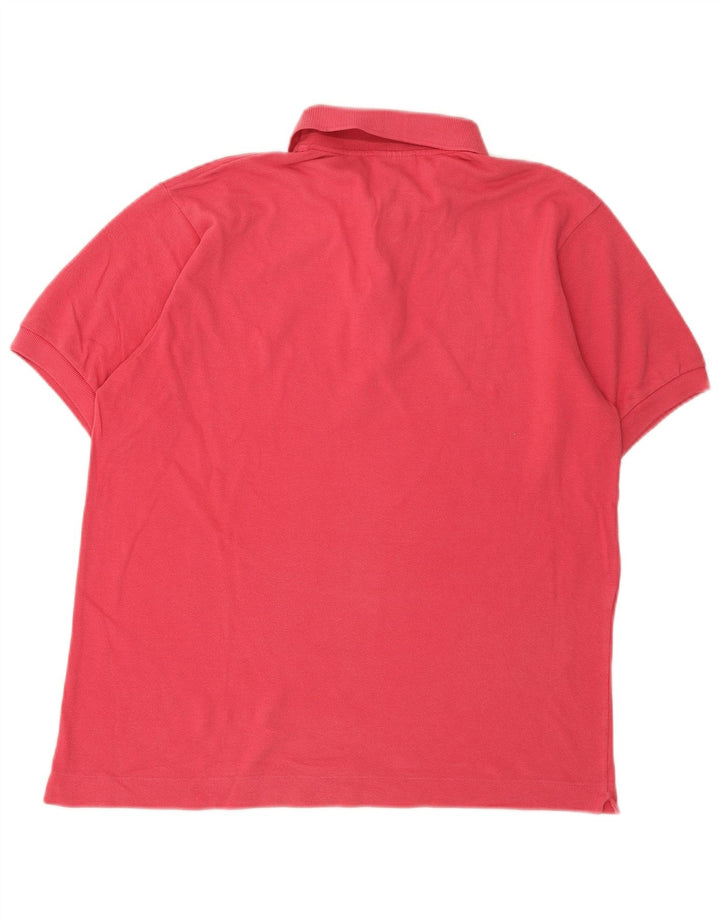 LACOSTE Mens Polo Shirt Size 4 Medium Pink Cotton