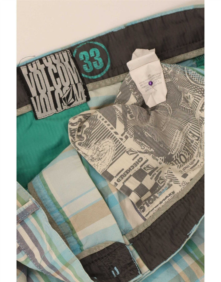 Pantaloncini chino da uomo Volcom W33 cotone a quadri multicolore medio