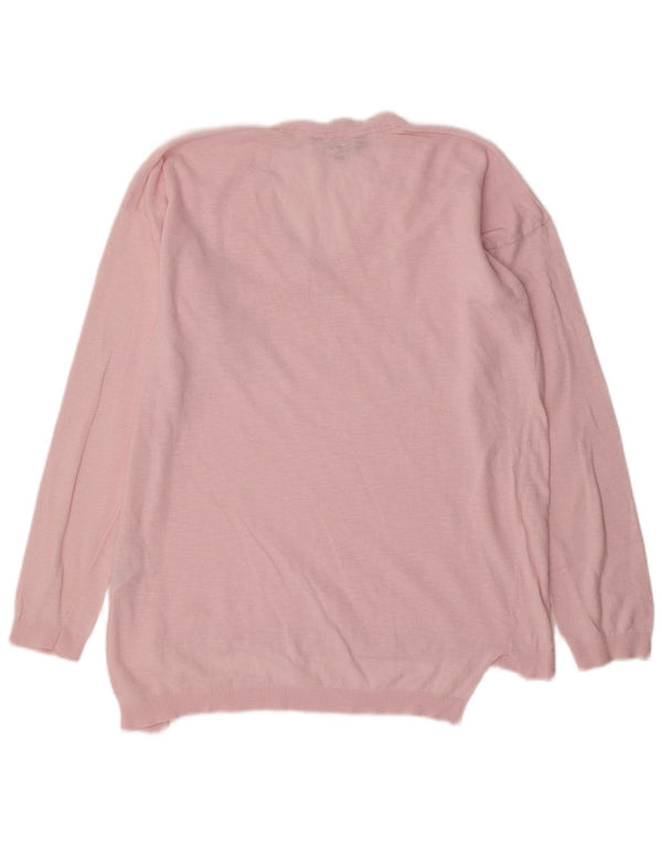 Crew Clothing Maglione da donna con scollo a V UK 14 Grande cotone rosa