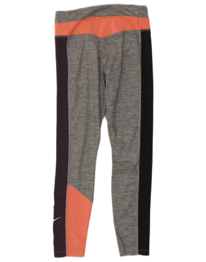 Leggings Nike Dri Fit Crop da donna UK 12 Poliestere color block grigio medio