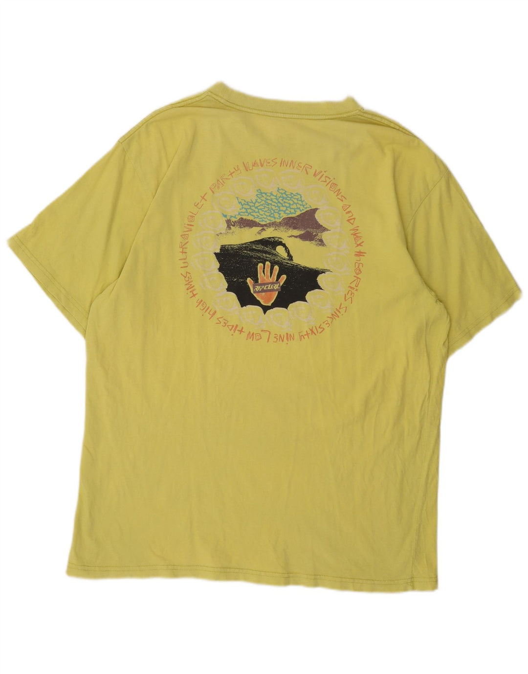 T-shirt grafica da uomo Rip Curl Top grande gialla
