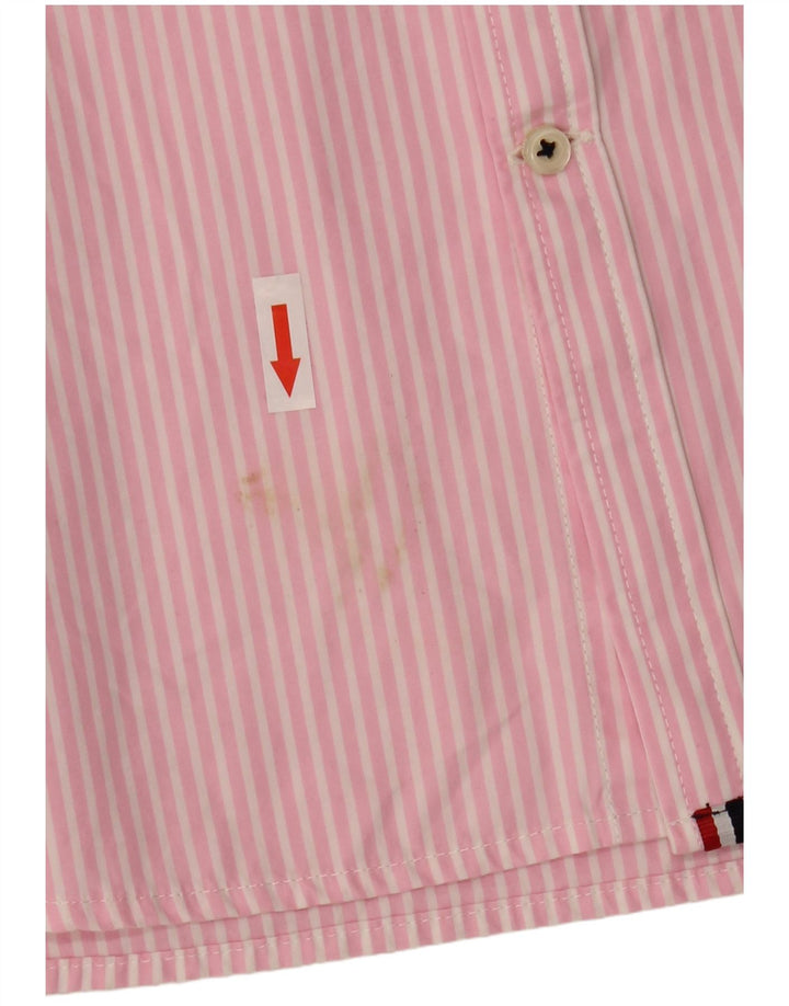 Camicia a maniche corte da uomo Superdry in cotone a righe grandi rosa