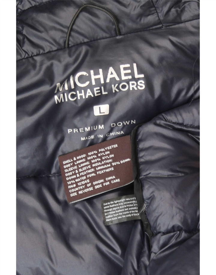 Michael Kors Giacca imbottita con cappuccio da uomo UK 40 Large Nero Poliestere