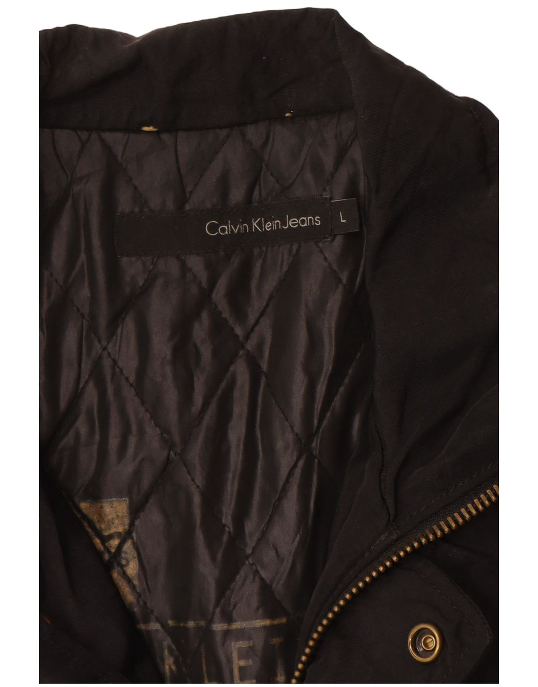 Giacca militare da uomo Calvin Klein Jeans UK 40 Large nylon nero