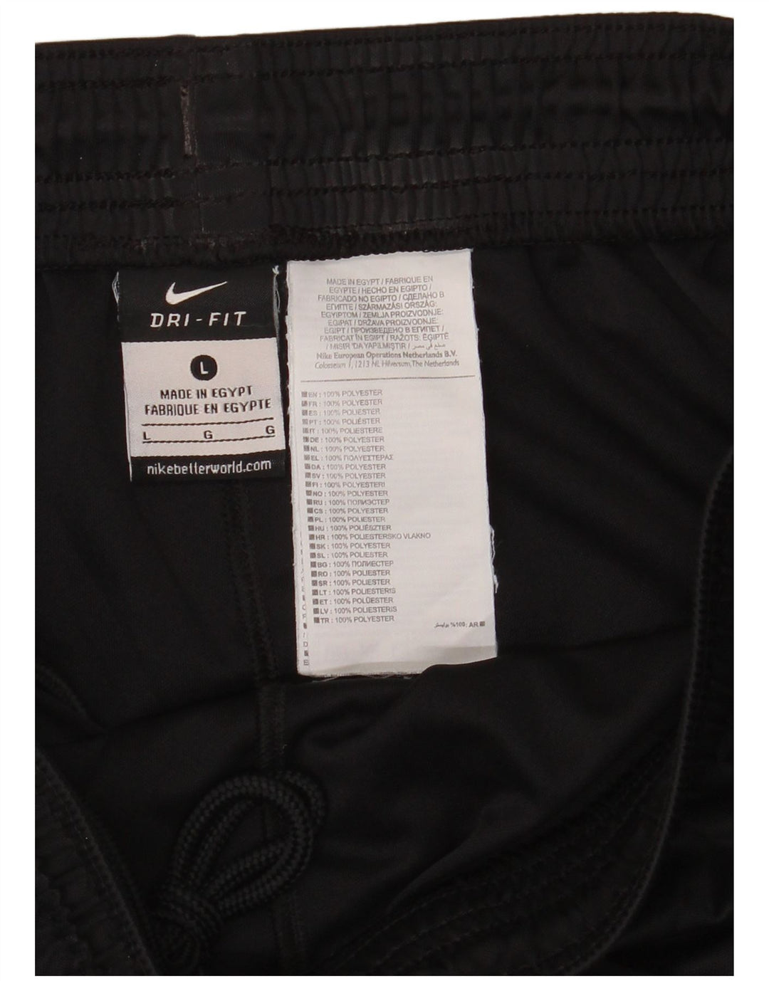 Pantaloncini sportivi Nike Dri Fit da uomo, grandi, in poliestere nero