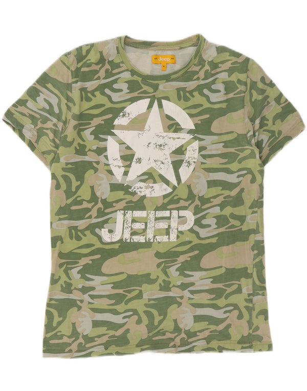 Jeep T-shirt grafica da uomo Top XL verde mimetico