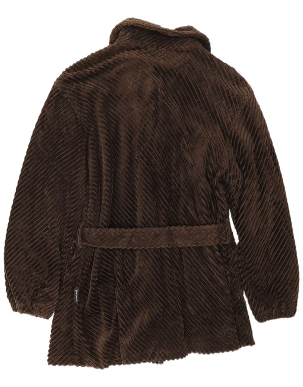 Cappotto in velluto a coste da donna Armani Jeans UK 14 Cotone marrone medio
