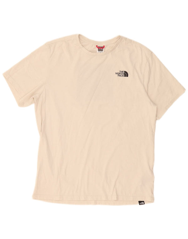 The North Face Mens Slim Fit Graphic T-Shirt Top Large Beige Cotton