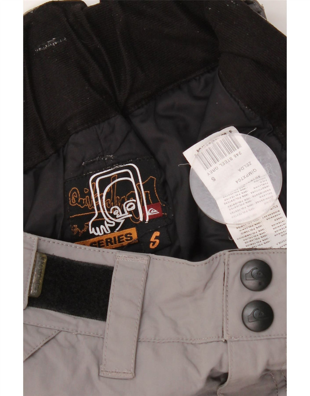Pantaloni da sci da uomo Quiksilver Small Grigi in poliammide