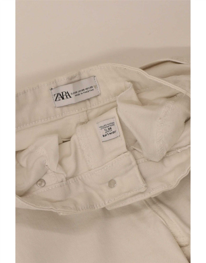 Jeans svasati da donna Zara EU 36 XS W26 L25 cotone bianco