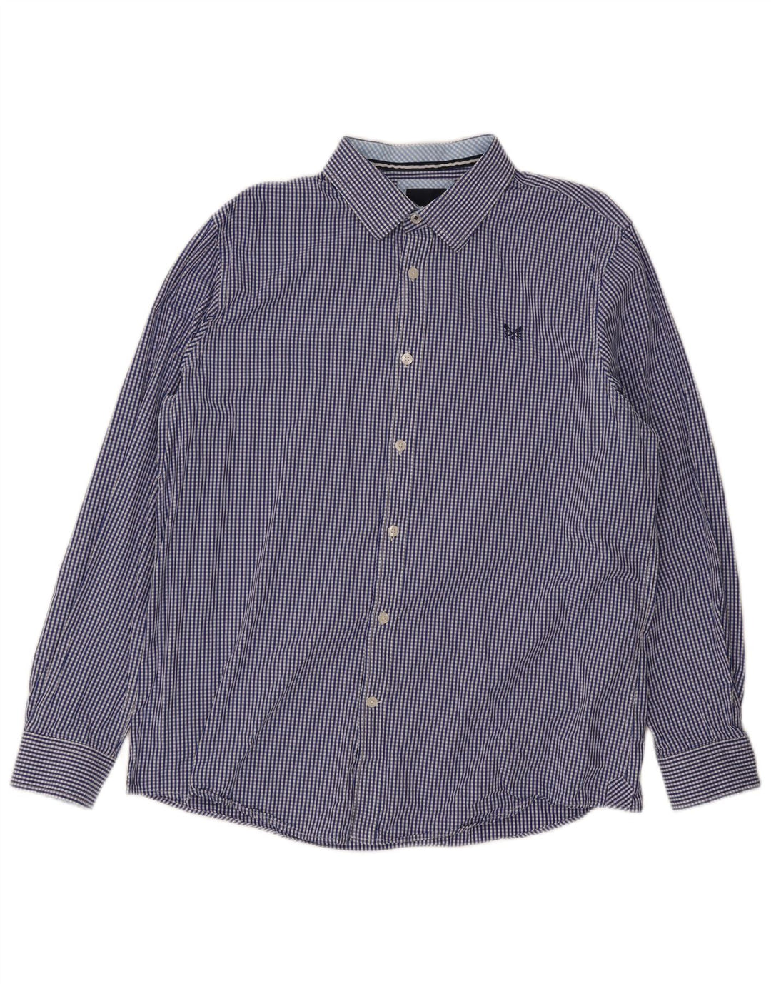 Crew Clothing Camicia da uomo dalla vestibilità classica, grande in cotone a quadretti blu