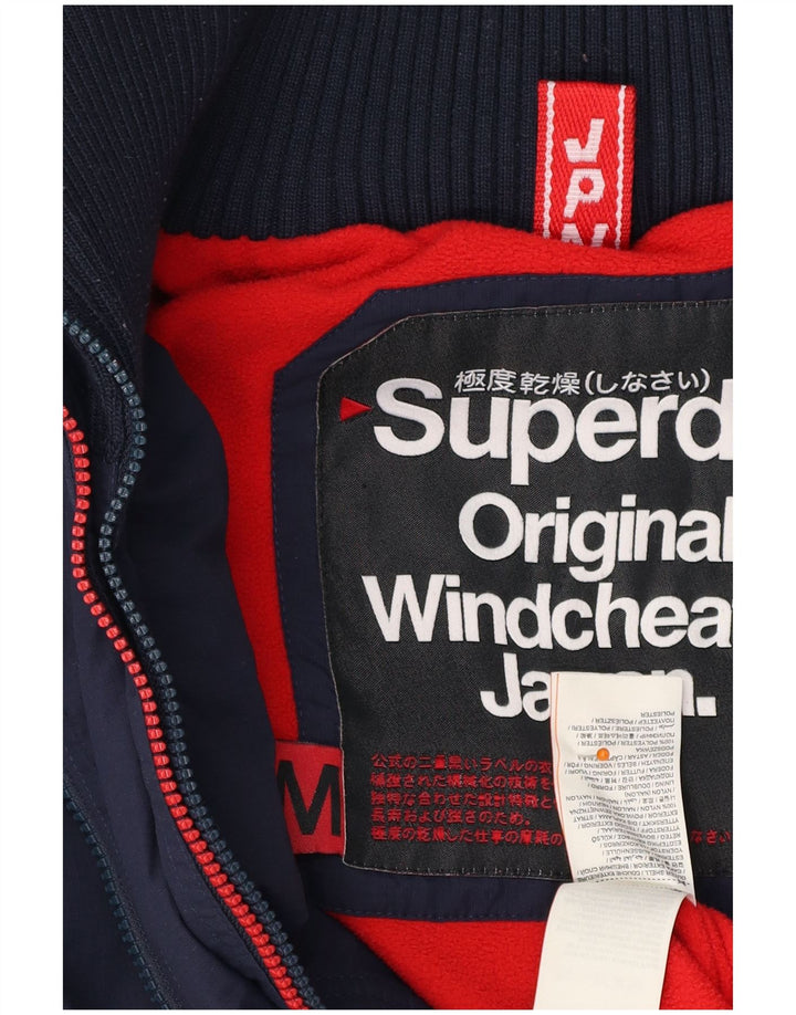 Giacca a vento da uomo con cappuccio SUPERDRY UK 38 medio blu navy