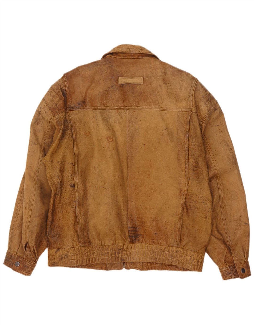 Giacca in pelle vintage da uomo UK 40 grande beige